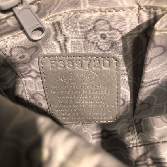 Leather Brighton Baby Blue Barbados Zip Tote Hobo w/ Silver Charm, Braided Strap - Picture 12 of 16